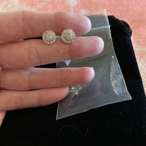 Sterling Silver Bridge Diamond Earrings. 1/10ctw New with Tag and bag.